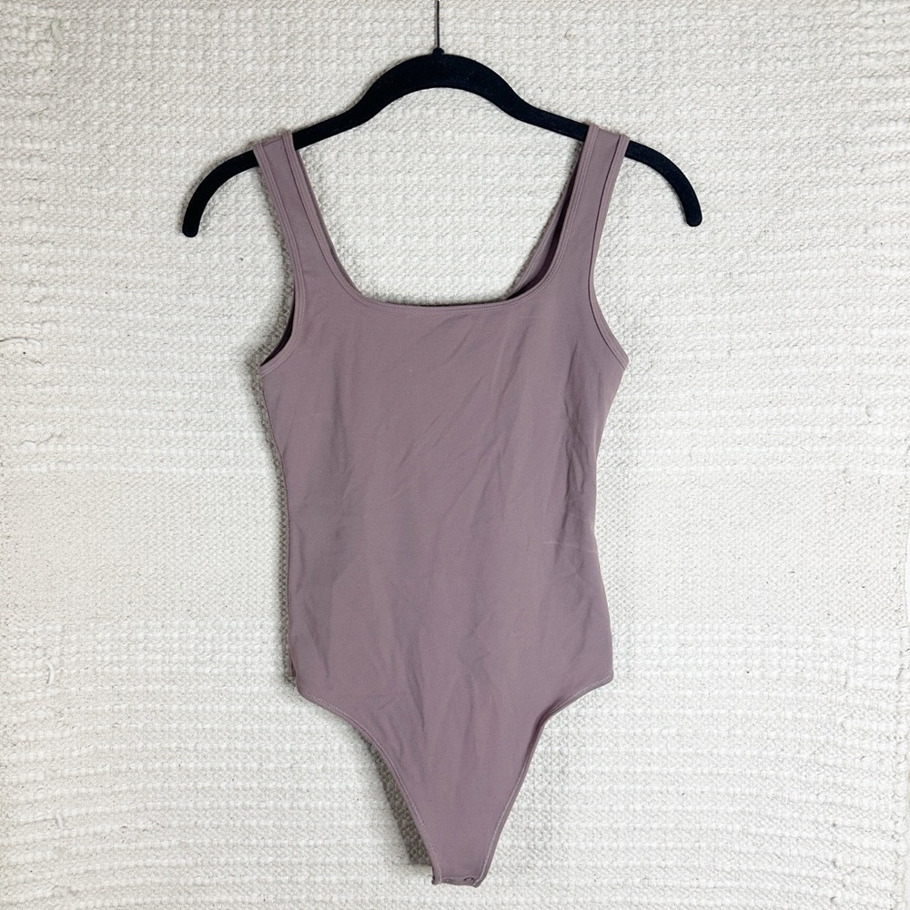 ABERCROMBIE taupe A&F Soft Collection square neck bodysuit XS